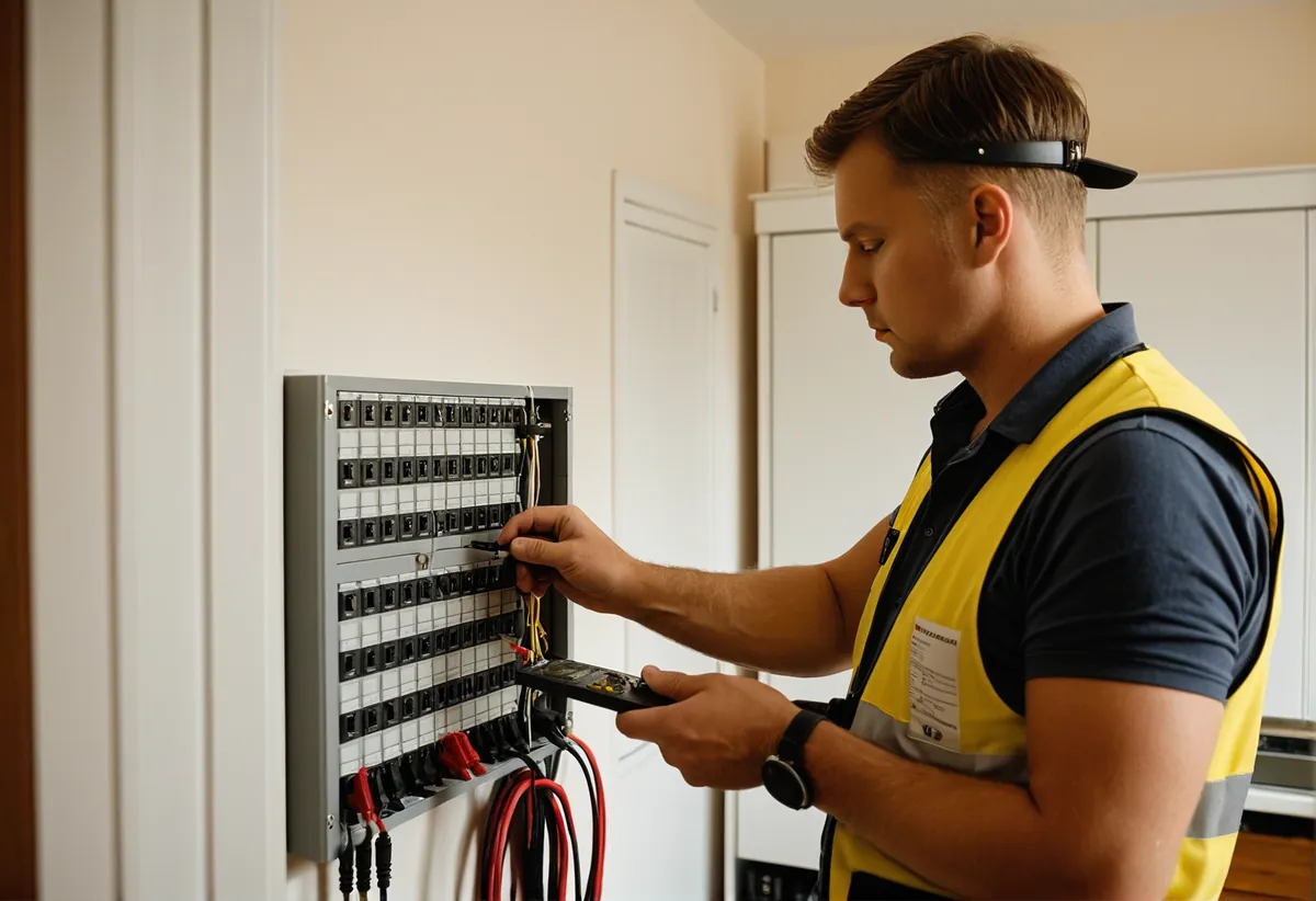 Elektriker erneuert Sicherungskasten in einem Altbau