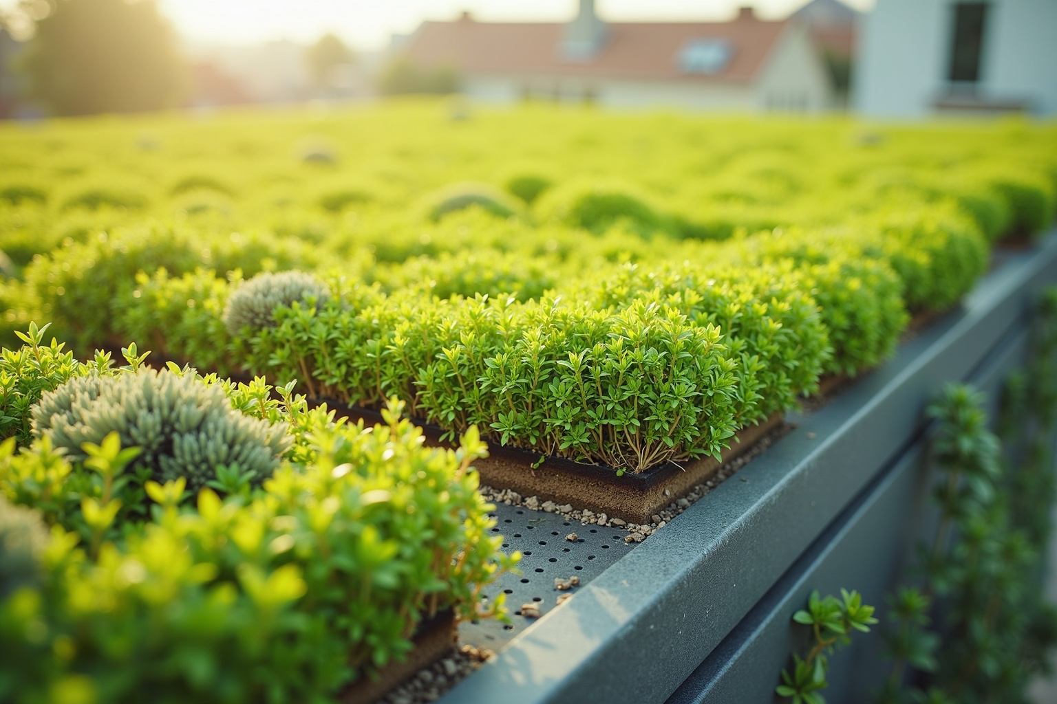 Flachdach mit Abdichtungsarbeiten