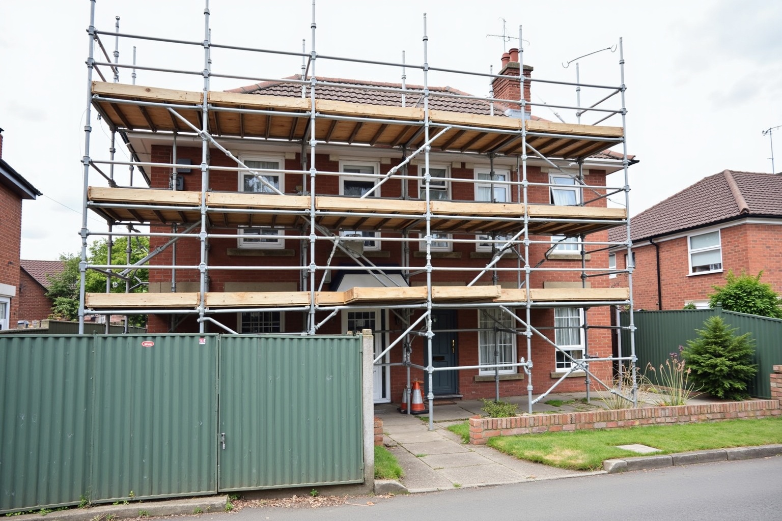 Handwerker im Gespräch auf einer Baustelle
