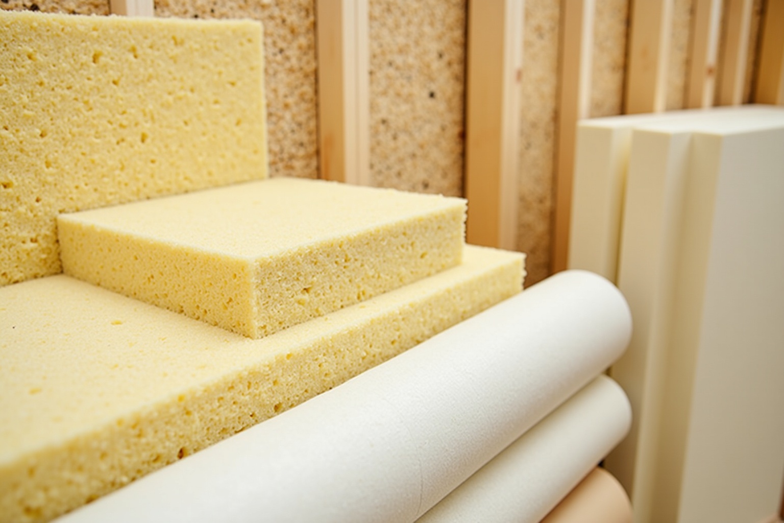 Handwerker bringt Dämmplatten an einer Innenwand im Altbau an